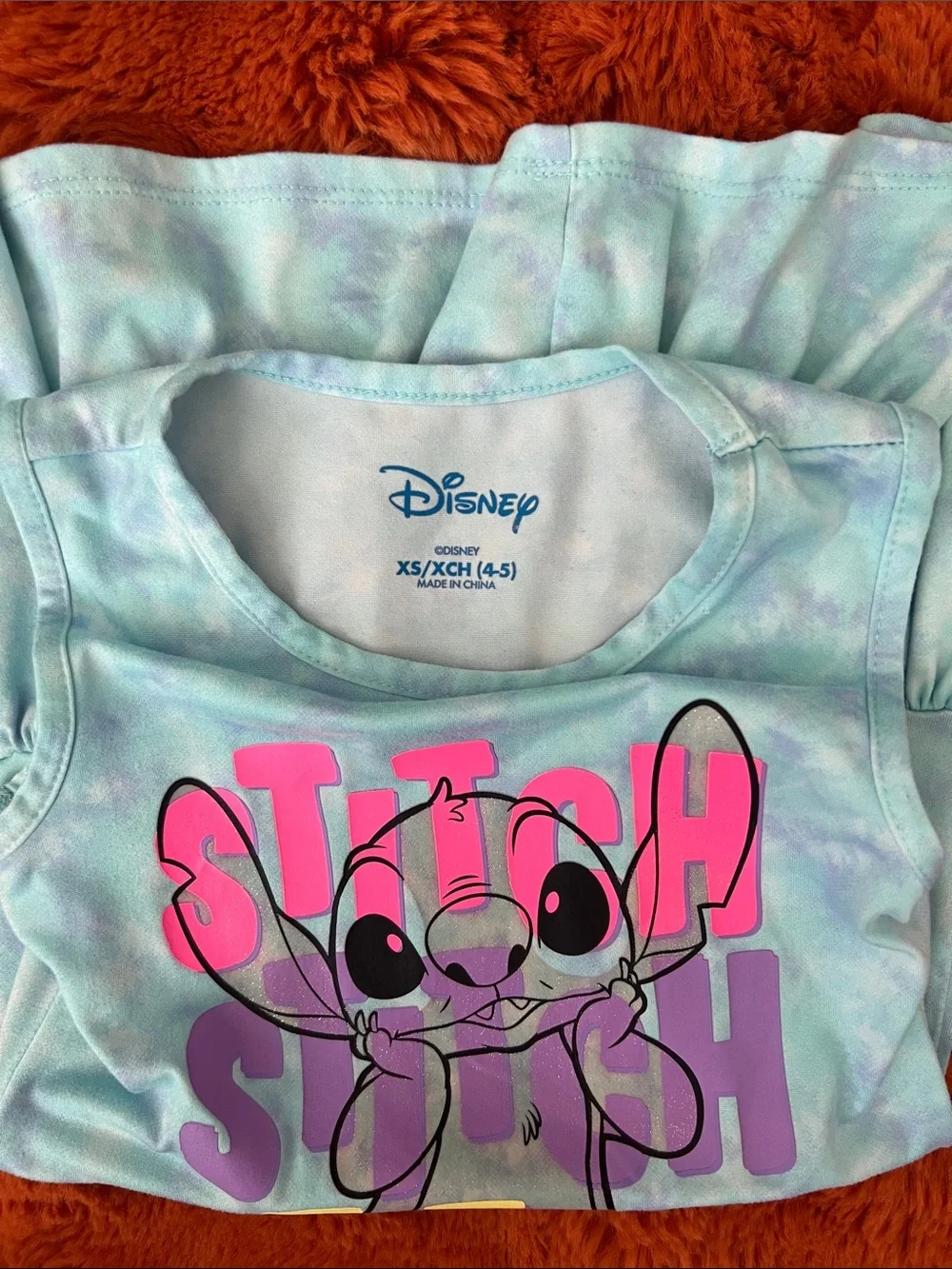 Disney Girls' Light Teal Tie-Dye Nightgown with Bright Graphic